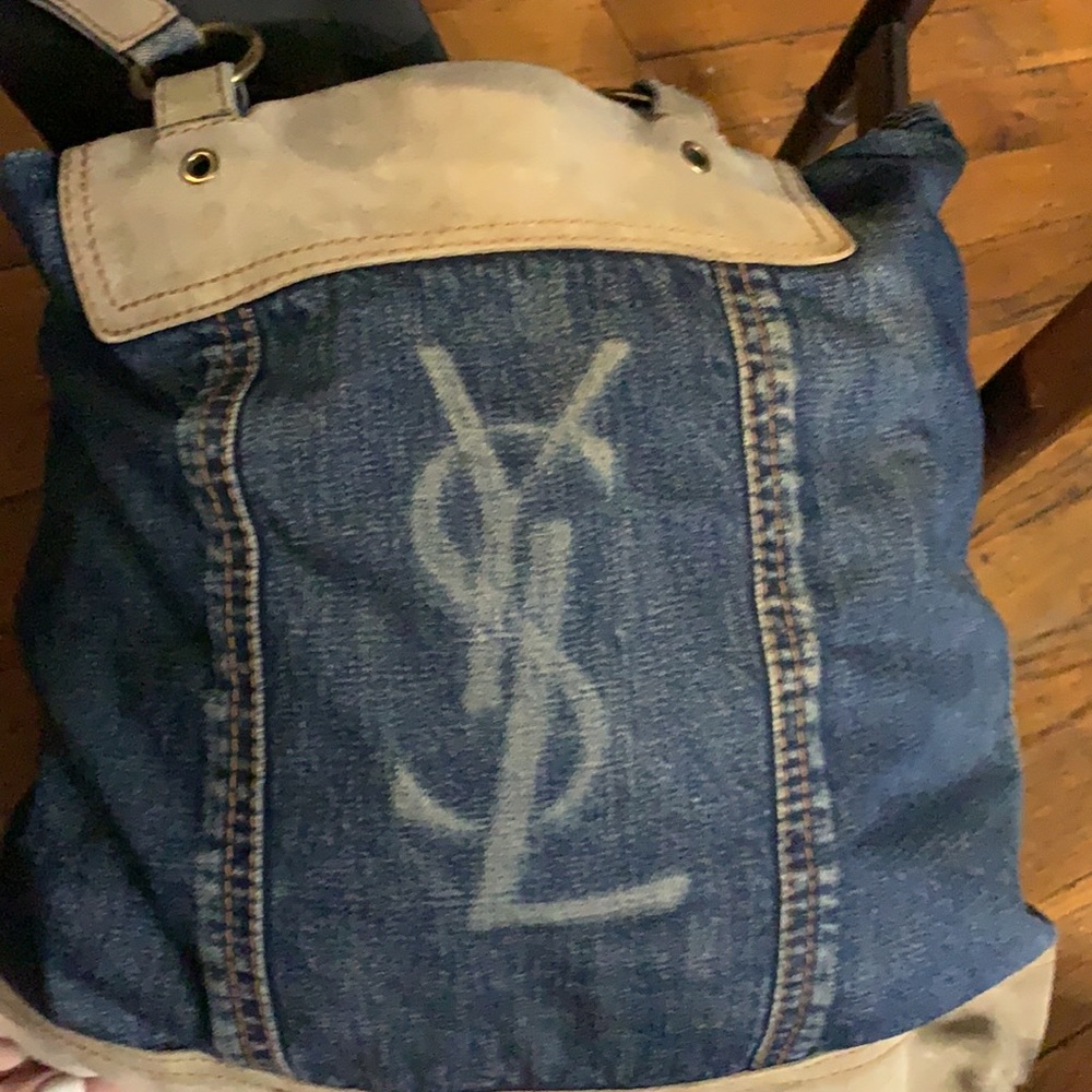 Ysl Jean denim and suede large‎ tote bag